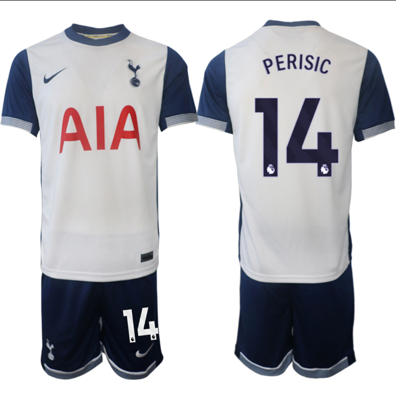 Men 2024-2025 Club Tottenham home White #14 Soccer Jersey